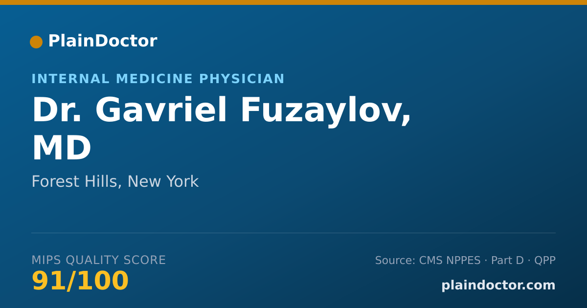 Shareable card for Gavriel Fuzaylov, MD - Internal Medicine Physician, Forest Hills, NY