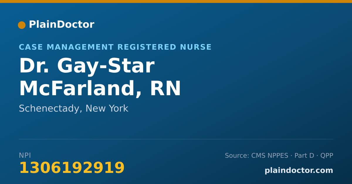 Shareable card for Gay-Star McFarland, RN - Case Management Registered Nurse, Schenectady, NY