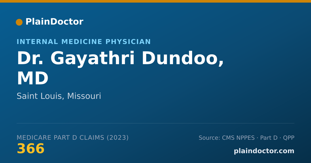 Shareable card for Gayathri Dundoo, MD - Internal Medicine Physician, Saint Louis, MO
