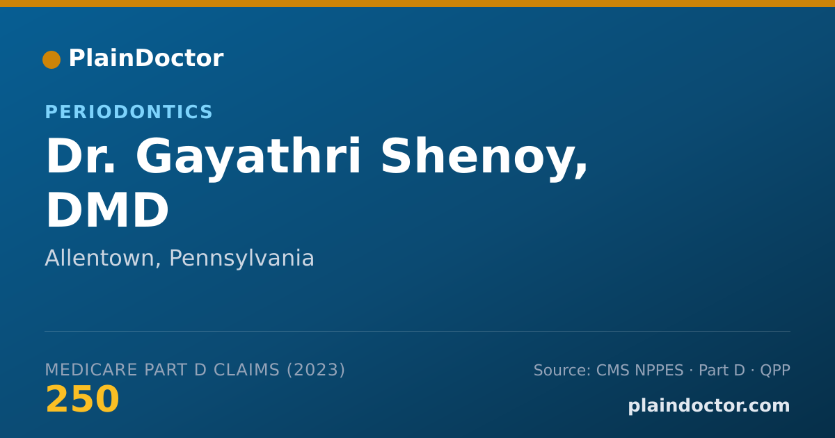 Shareable card for Gayathri Shenoy, DMD - Periodontics, Allentown, PA