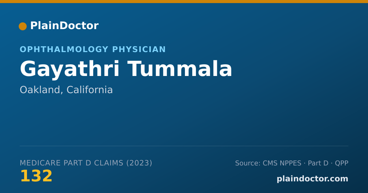 Shareable card for Gayathri Tummala - Ophthalmology Physician, Oakland, CA
