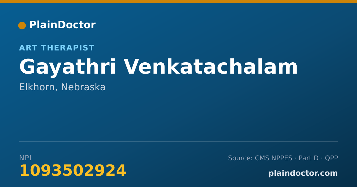 Shareable card for Gayathri Venkatachalam - Art Therapist, Elkhorn, NE