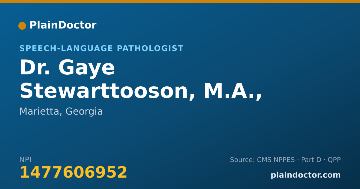 Shareable card for Gaye Stewarttooson, M.A., CCC-SLP - Speech-Language Pathologist, Marietta, GA
