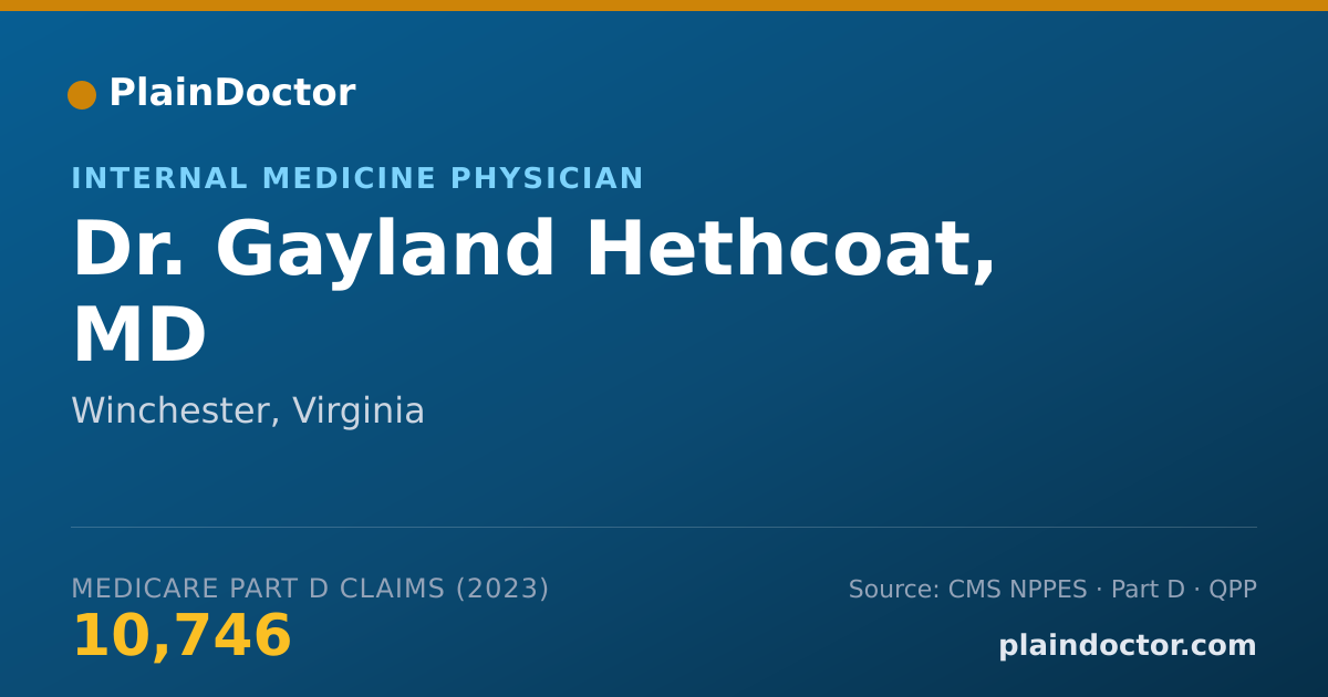 Shareable card for Gayland Hethcoat, MD - Internal Medicine Physician, Winchester, VA