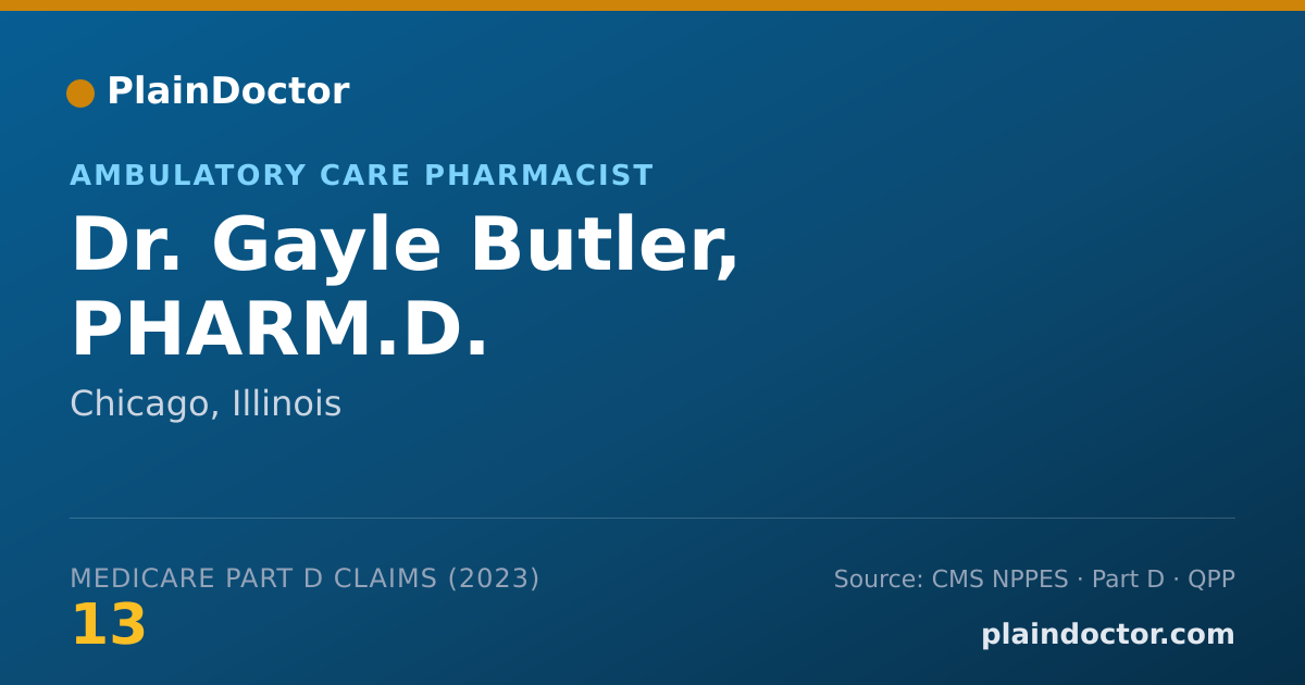 Shareable card for Gayle Butler, PHARM.D. - Ambulatory Care Pharmacist, Chicago, IL