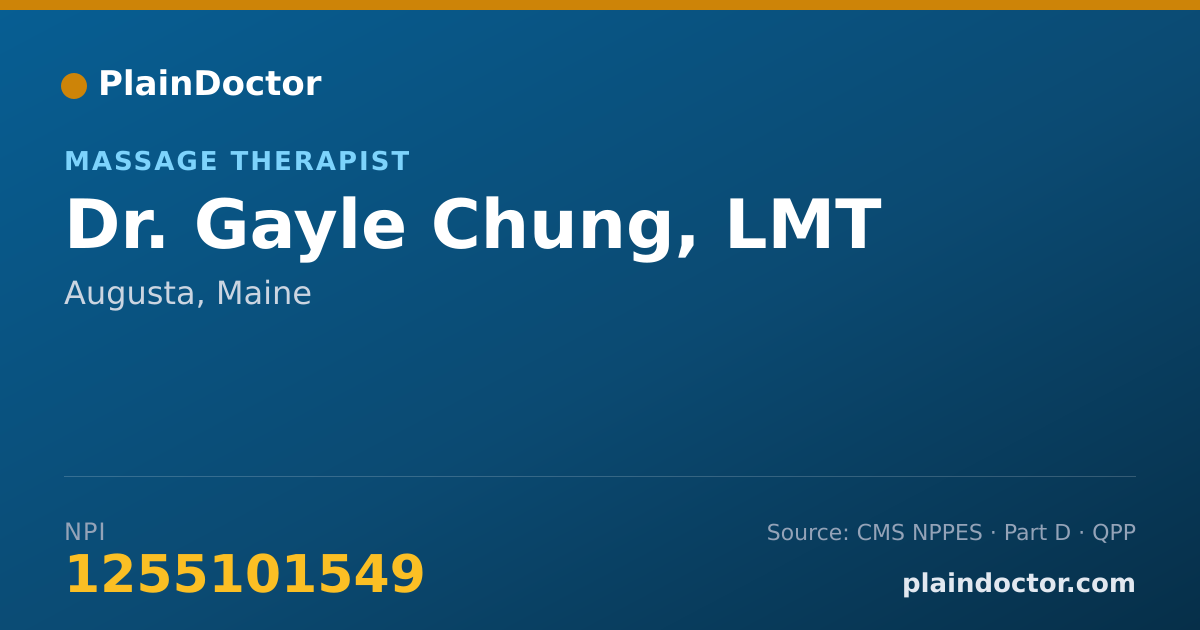 Shareable card for Gayle Chung, LMT - Massage Therapist, Augusta, ME