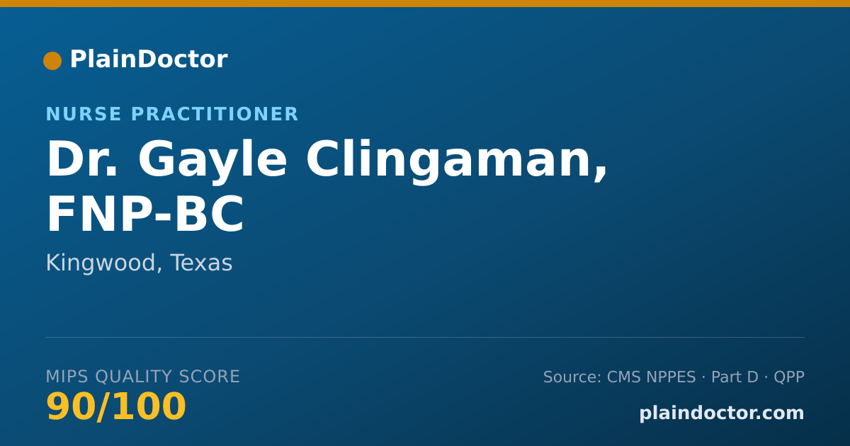 Shareable card for Gayle Clingaman, FNP-BC - Nurse Practitioner, Kingwood, TX