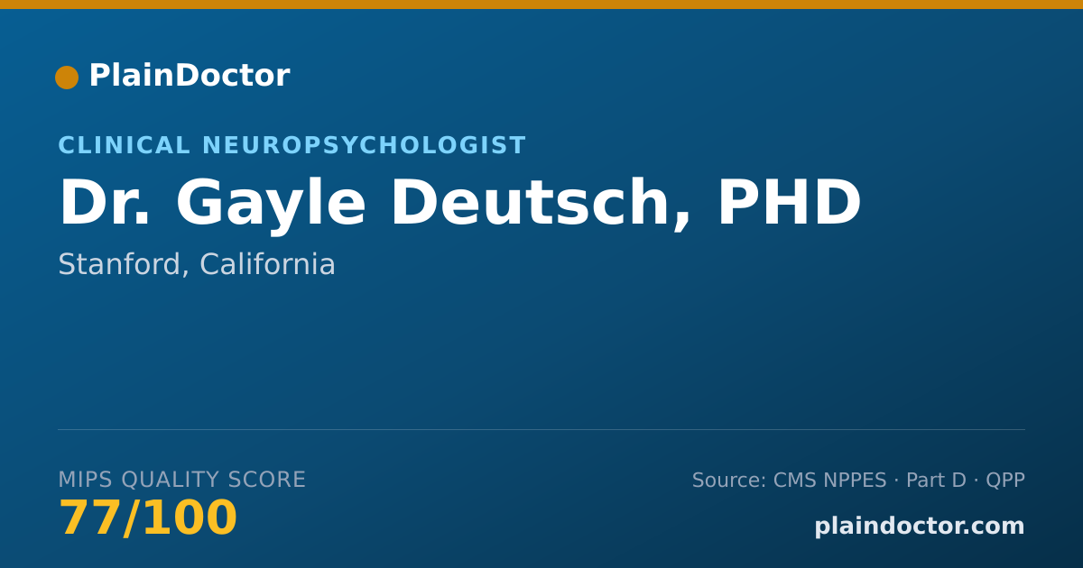 Shareable card for Gayle Deutsch, PHD - Clinical Neuropsychologist, Stanford, CA