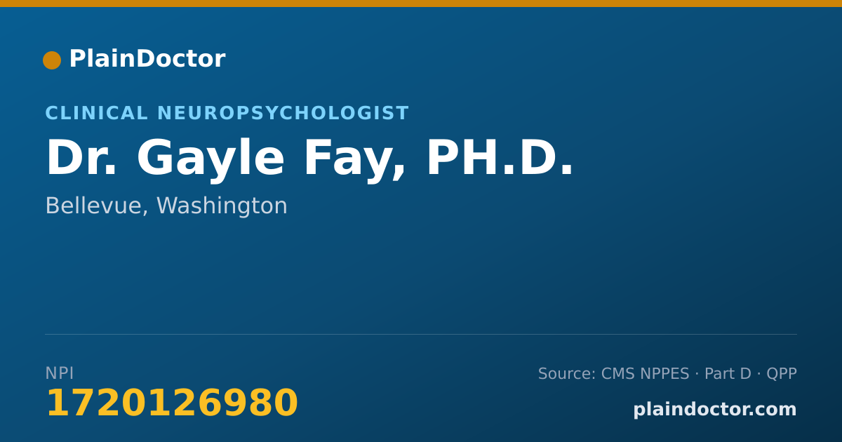 Shareable card for Gayle Fay, PH.D. - Clinical Neuropsychologist, Bellevue, WA