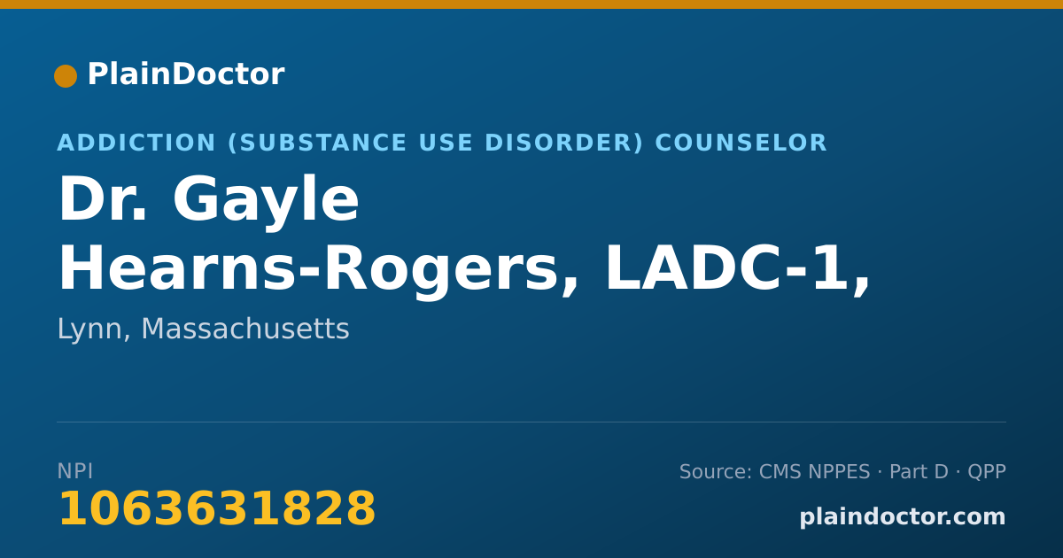 Shareable card for Gayle Hearns-Rogers, LADC-1, CAS - Addiction (Substance Use Disorder) Counselor, Lynn, MA