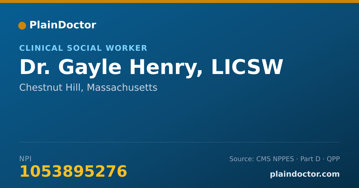 Shareable card for Gayle Henry, LICSW - Clinical Social Worker, Chestnut Hill, MA