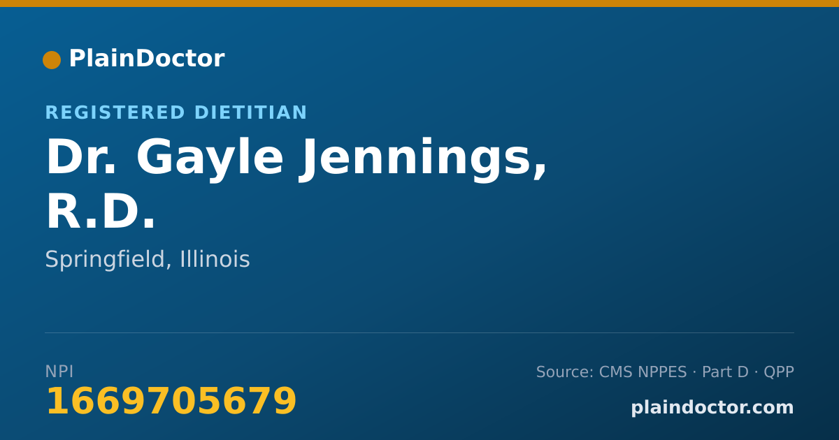 Shareable card for Gayle Jennings, R.D. - Registered Dietitian, Springfield, IL