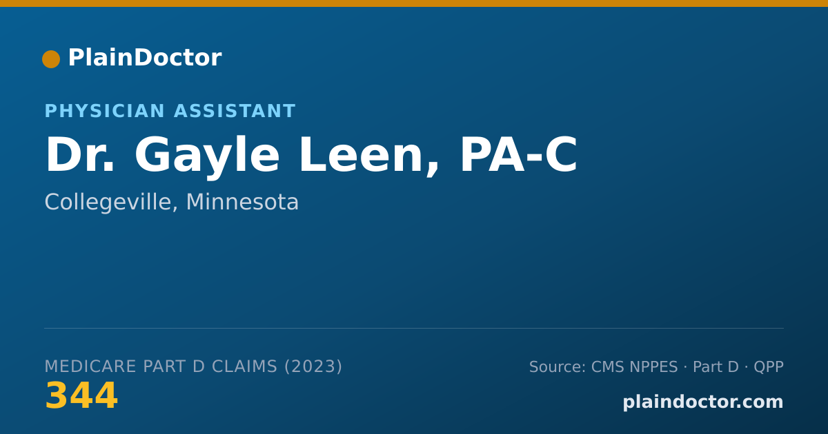 Shareable card for Gayle Leen, PA-C - Physician Assistant, Collegeville, MN