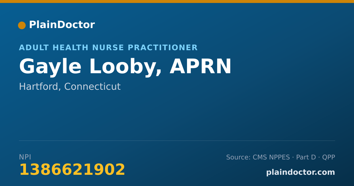 Shareable card for Gayle Looby, APRN - Adult Health Nurse Practitioner, Hartford, CT