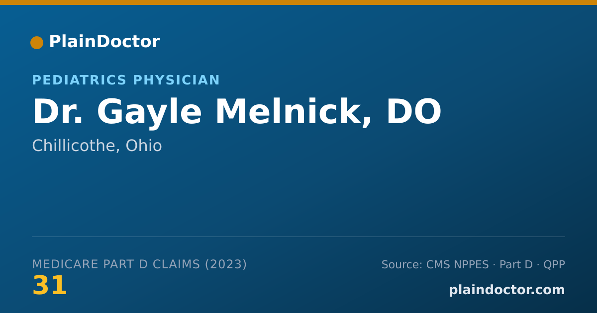 Shareable card for Gayle Melnick, DO - Pediatrics Physician, Chillicothe, OH