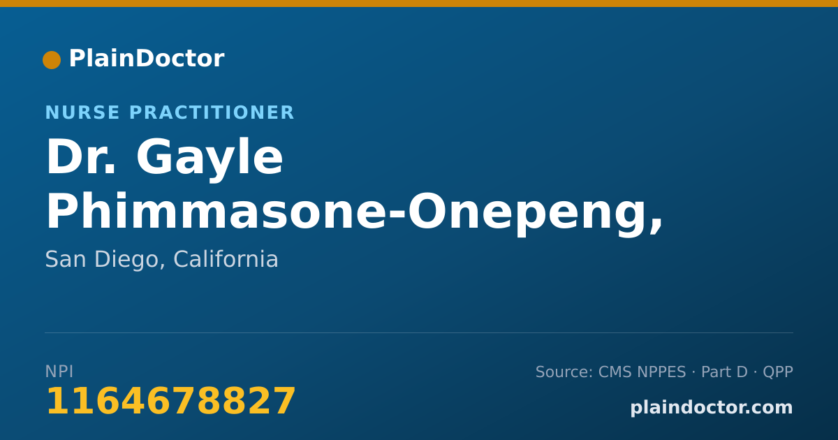 Shareable card for Gayle Phimmasone-Onepeng, N.P. - Nurse Practitioner, San Diego, CA