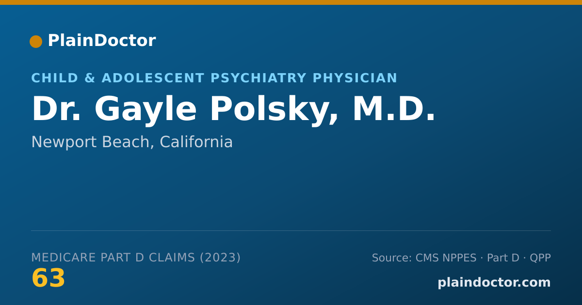 Shareable card for Gayle Polsky, M.D. - Child & Adolescent Psychiatry Physician, Newport Beach, CA