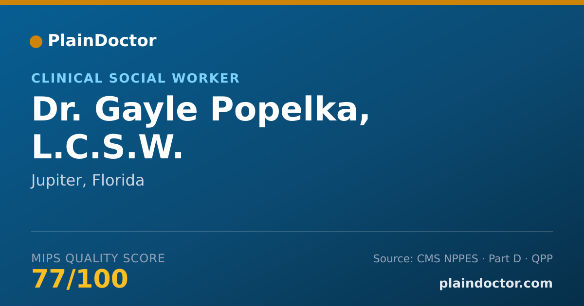 Shareable card for Gayle Popelka, L.C.S.W. - Clinical Social Worker, Jupiter, FL