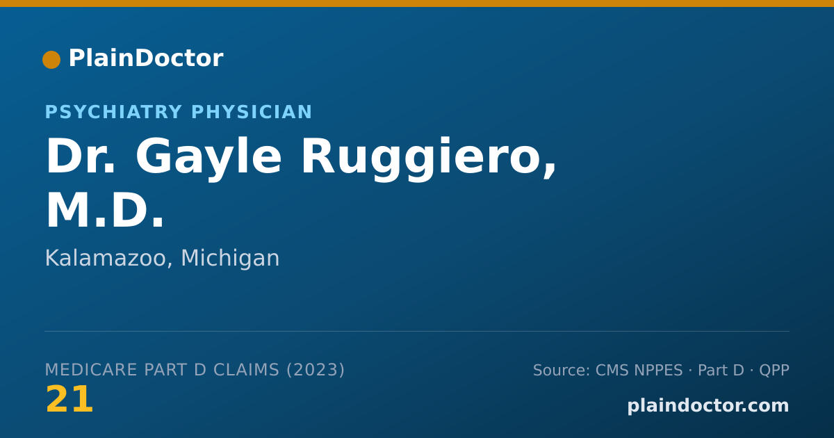 Shareable card for Gayle Ruggiero, M.D. - Psychiatry Physician, Kalamazoo, MI
