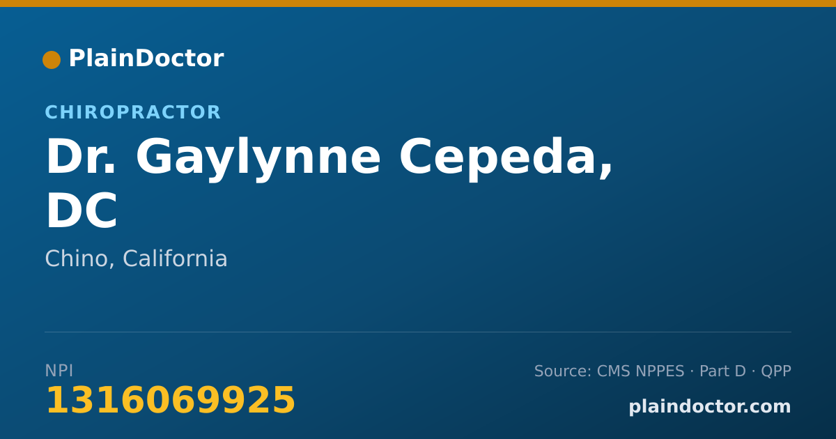 Shareable card for Gaylynne Cepeda, DC - Chiropractor, Chino, CA