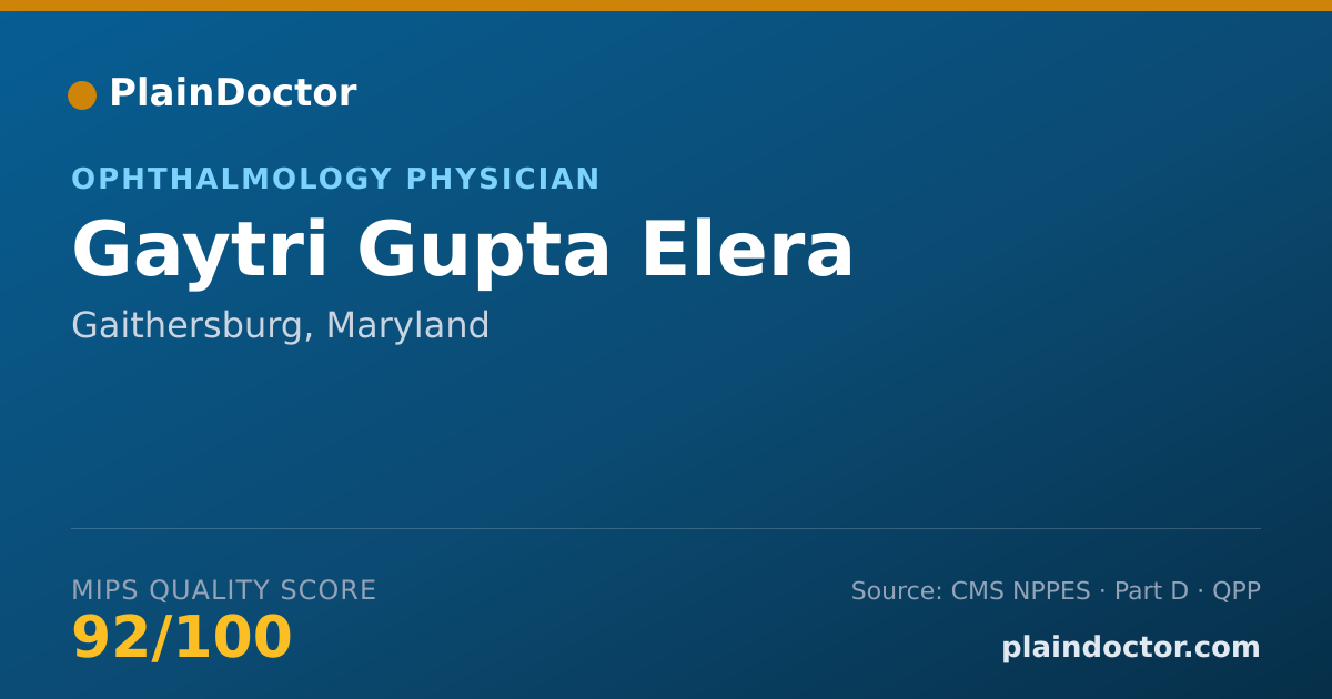 Shareable card for Gaytri Gupta Elera - Ophthalmology Physician, Gaithersburg, MD