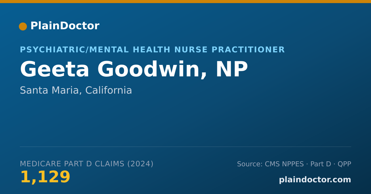 Shareable card for Geeta Goodwin, NP - Registered Nurse, Santa Maria, CA