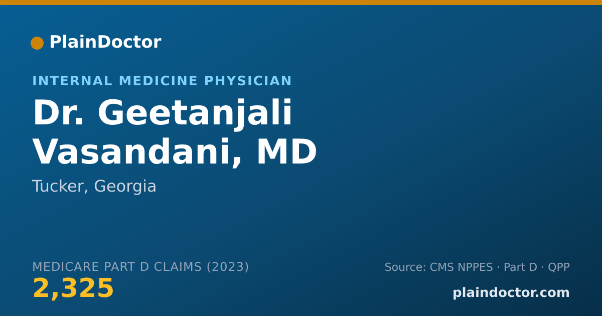 Shareable card for Geetanjali Vasandani, MD - Internal Medicine Physician, Tucker, GA