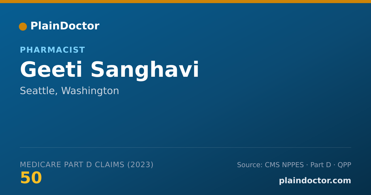 Shareable card for Geeti Sanghavi - Pharmacist, Seattle, WA