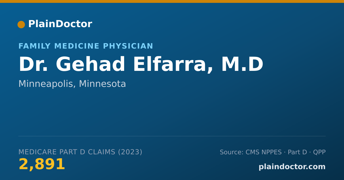 Shareable card for Gehad Elfarra, M.D - Family Medicine Physician, Minneapolis, MN