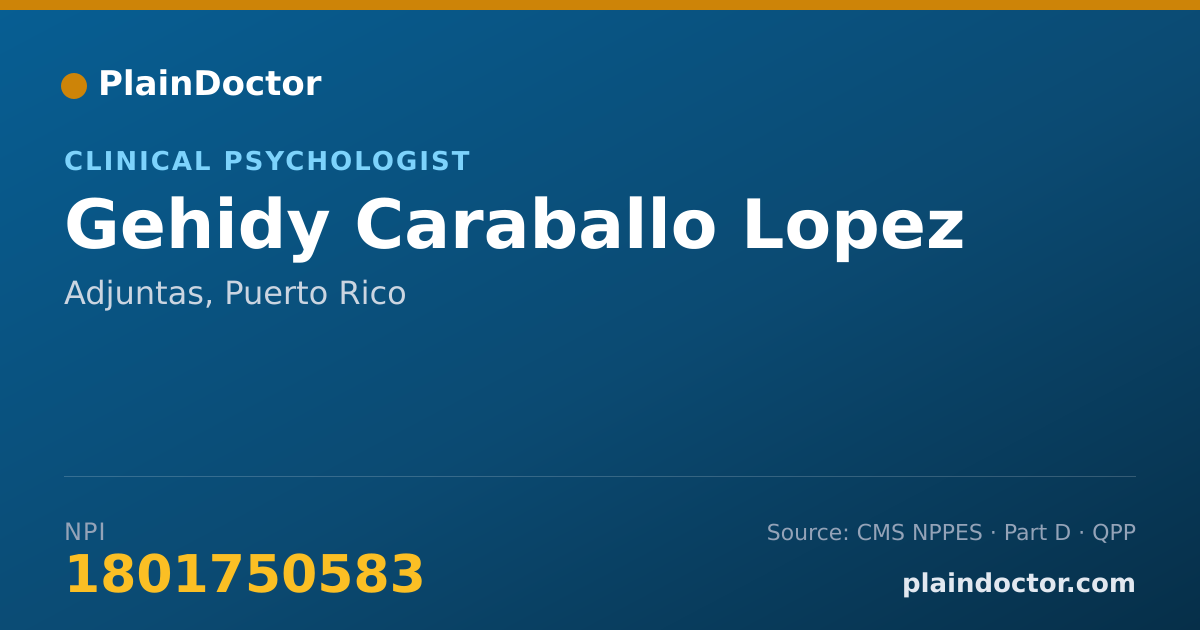 Shareable card for Gehidy Caraballo Lopez - Clinical Psychologist, Adjuntas, PR