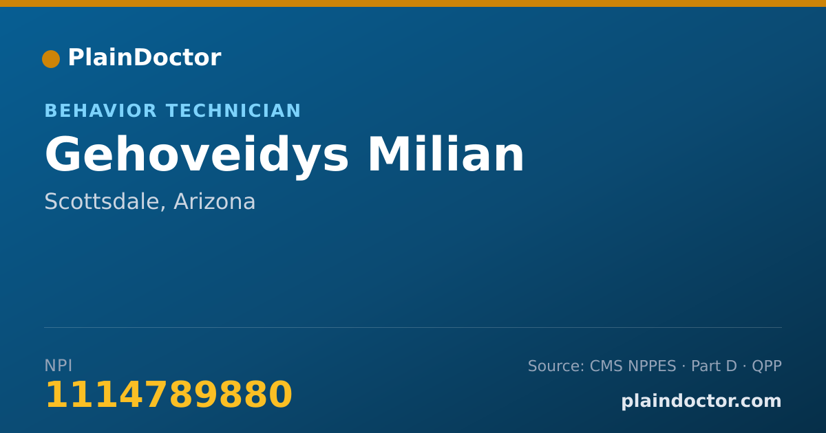 Shareable card for Gehoveidys Milian - Behavior Technician, Scottsdale, AZ