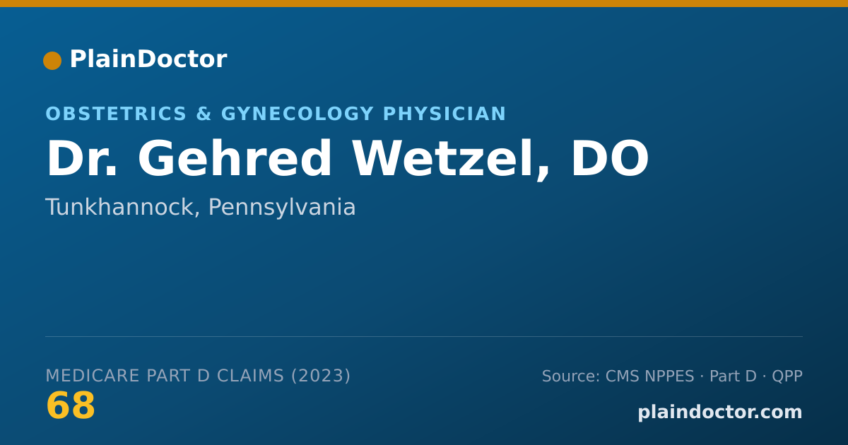 Shareable card for Gehred Wetzel, DO - Obstetrics & Gynecology Physician, Tunkhannock, PA