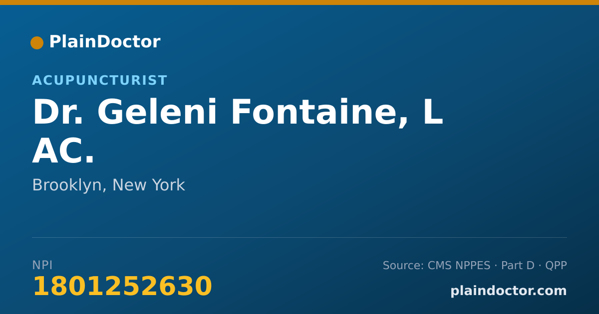 Shareable card for Geleni Fontaine, L AC. - Acupuncturist, Brooklyn, NY