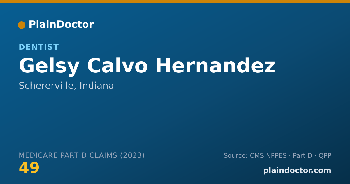 Shareable card for Gelsy Calvo Hernandez - Dentist, Schererville, IN