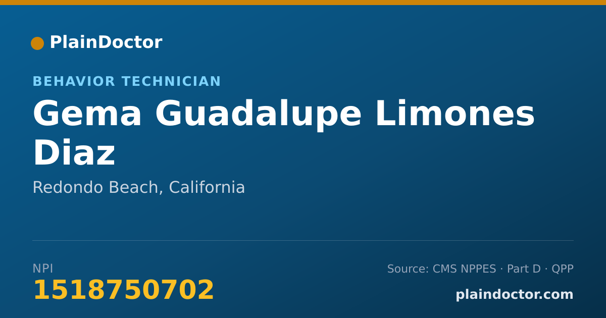 Shareable card for Gema Guadalupe Limones Diaz - Behavior Technician, Redondo Beach, CA