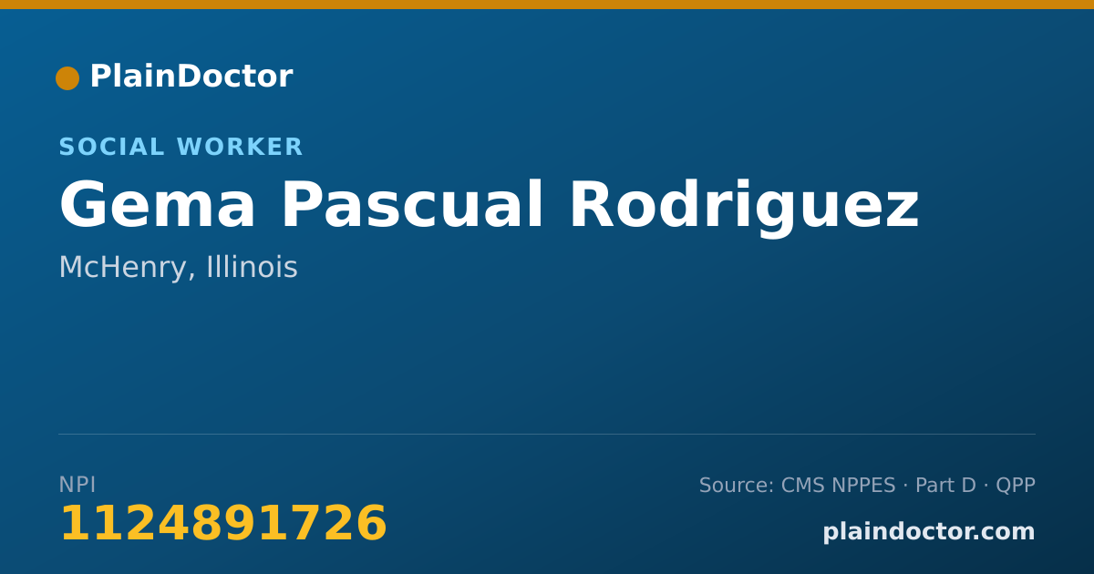 Shareable card for Gema Pascual Rodriguez - Social Worker, McHenry, IL