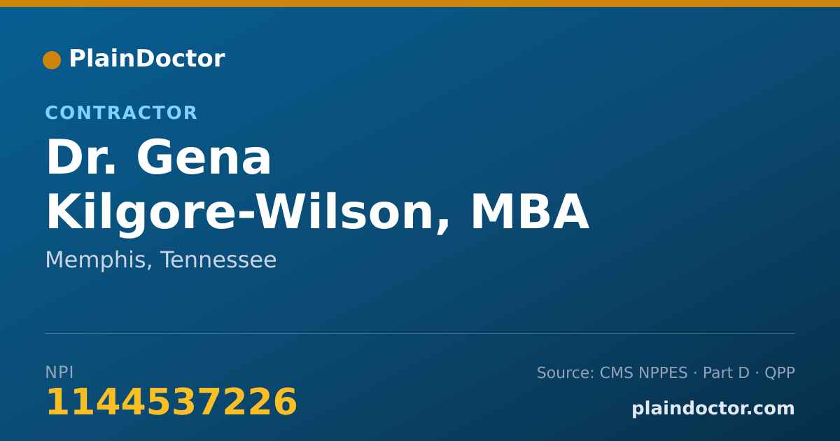 Shareable card for Gena Kilgore-Wilson, MBA - Contractor, Memphis, TN