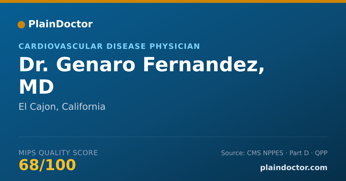 Shareable card for Genaro Fernandez, MD - Cardiovascular Disease Physician, El Cajon, CA