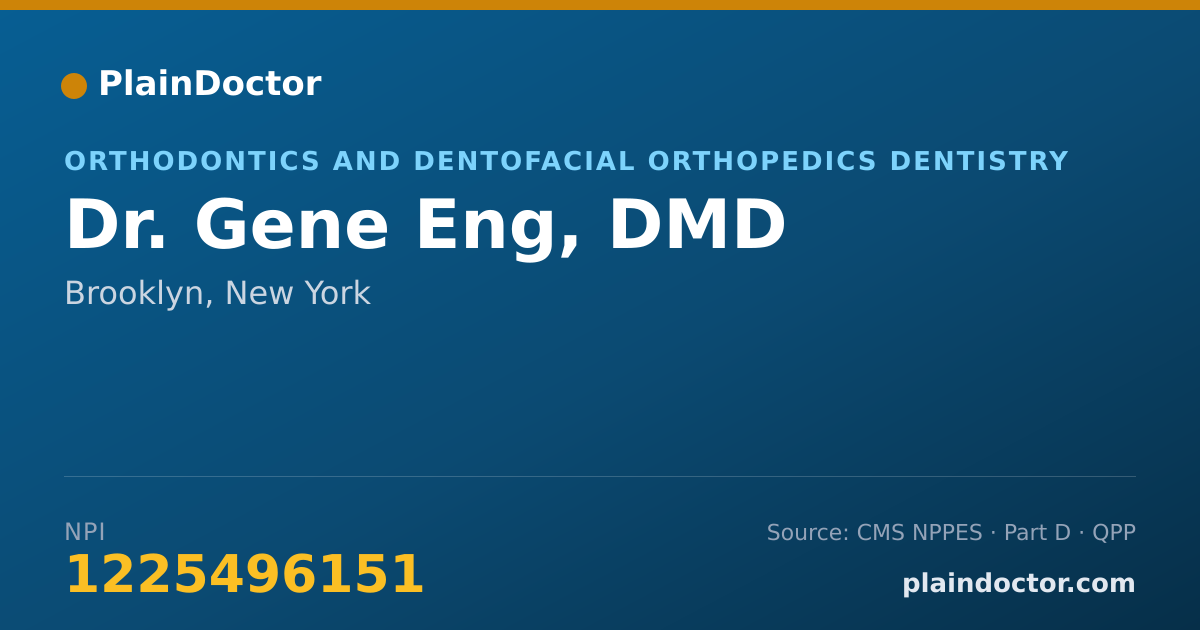 Shareable card for Gene Eng, DMD - Orthodontics and Dentofacial Orthopedics Dentistry, Brooklyn, NY