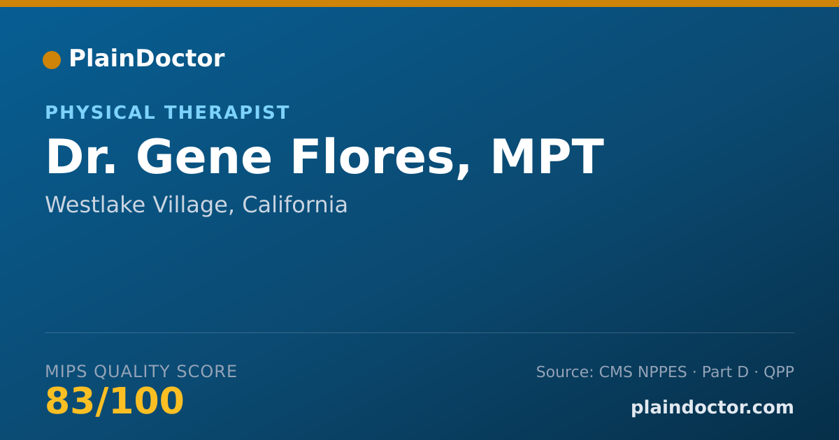Shareable card for Gene Flores, MPT - Physical Therapist, Westlake Village, CA