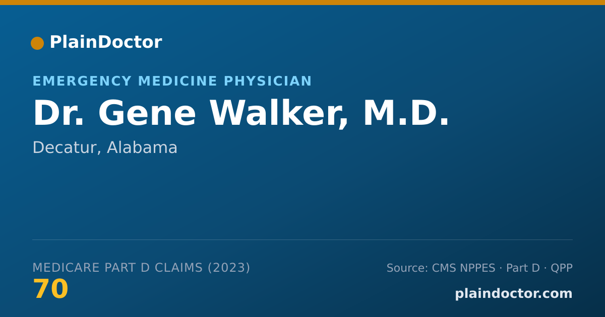 Shareable card for Gene Walker, M.D. - Emergency Medicine Physician, Decatur, AL