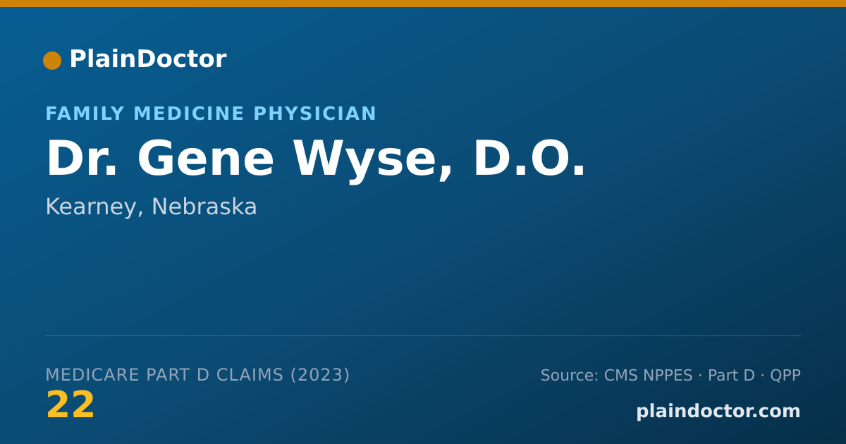 Shareable card for Gene Wyse, D.O. - Family Medicine Physician, Kearney, NE