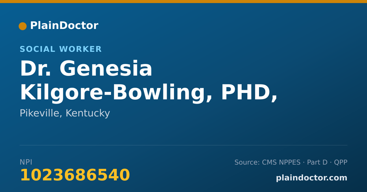 Shareable card for Genesia Kilgore-Bowling, PHD, MSW, CSW - Social Worker, Pikeville, KY