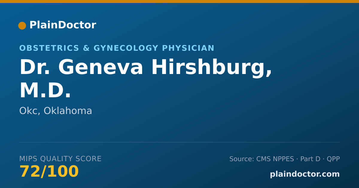 Shareable card for Geneva Hirshburg, M.D. - Obstetrics & Gynecology Physician, Okc, OK