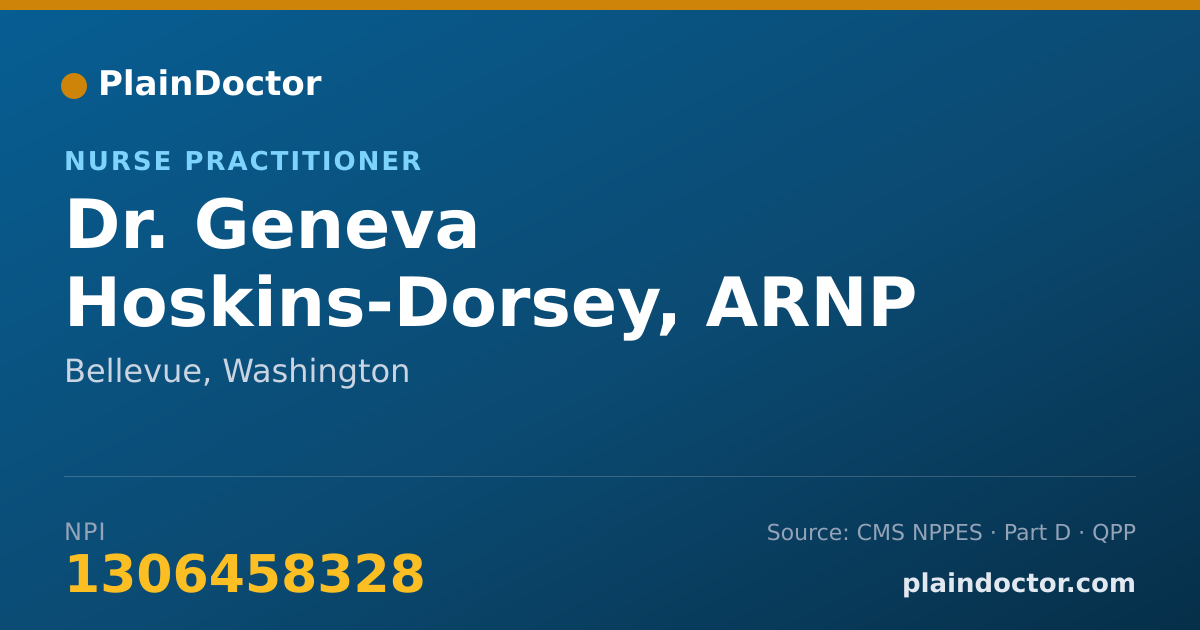 Shareable card for Geneva Hoskins-Dorsey, ARNP - Nurse Practitioner, Bellevue, WA