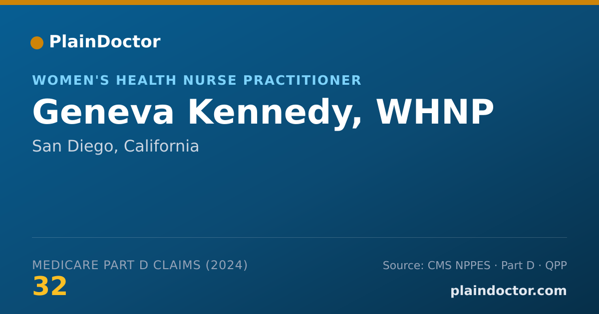 Shareable card for Geneva Kennedy, WHNP - Women's Health Nurse Practitioner, San Diego, CA