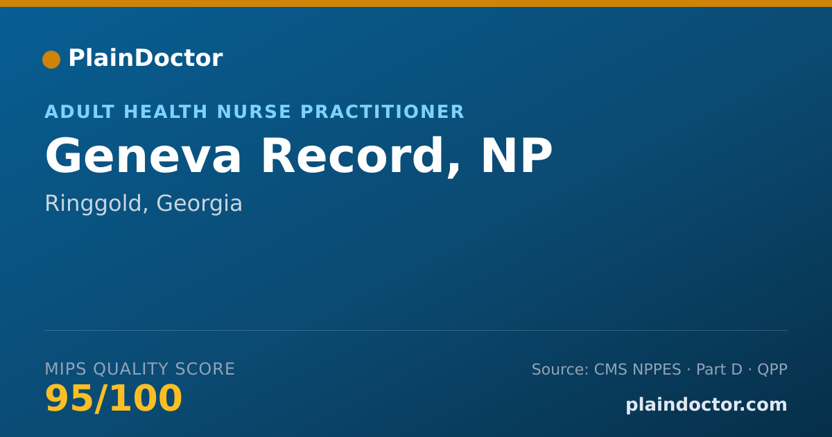 Shareable card for Geneva Record, NP - Adult Health Nurse Practitioner, Ringgold, GA