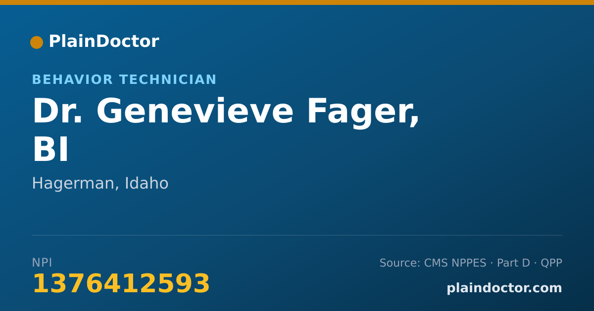 Shareable card for Genevieve Fager, BI - Behavior Technician, Hagerman, ID