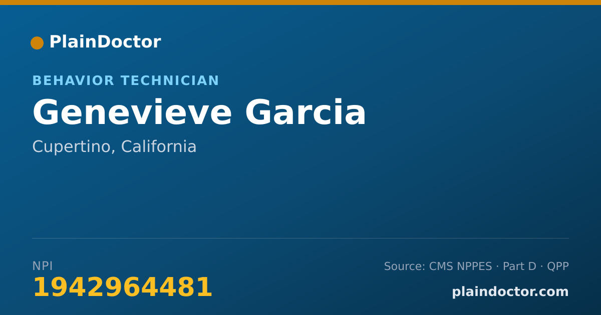 Shareable card for Genevieve Garcia - Behavior Technician, Cupertino, CA