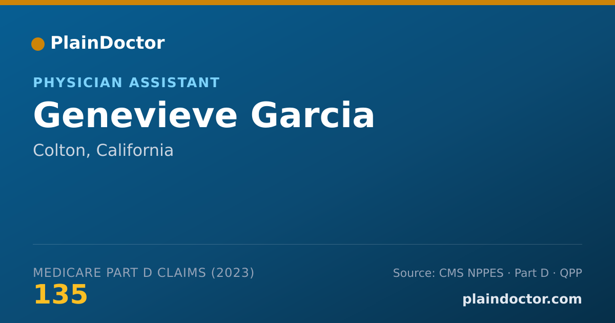 Shareable card for Genevieve Garcia - Physician Assistant, Colton, CA